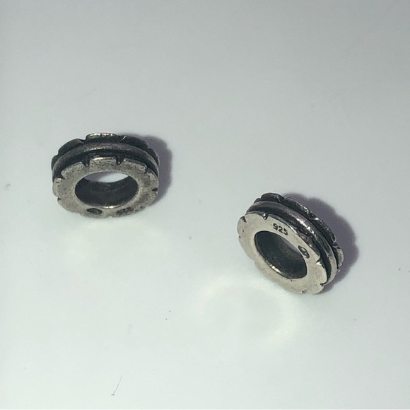 X2 Sterling Silver Spacer Beads Fits Pandora Snake Bracelet - Picture 4 of 4